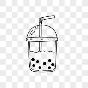 奶茶简笔画韩国奶茶素材高清图片