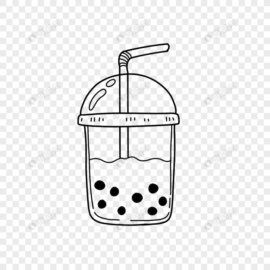 奶茶简笔画