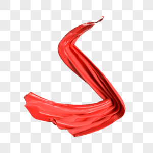 C4D仿真红色旗帜丝带装饰高清图片