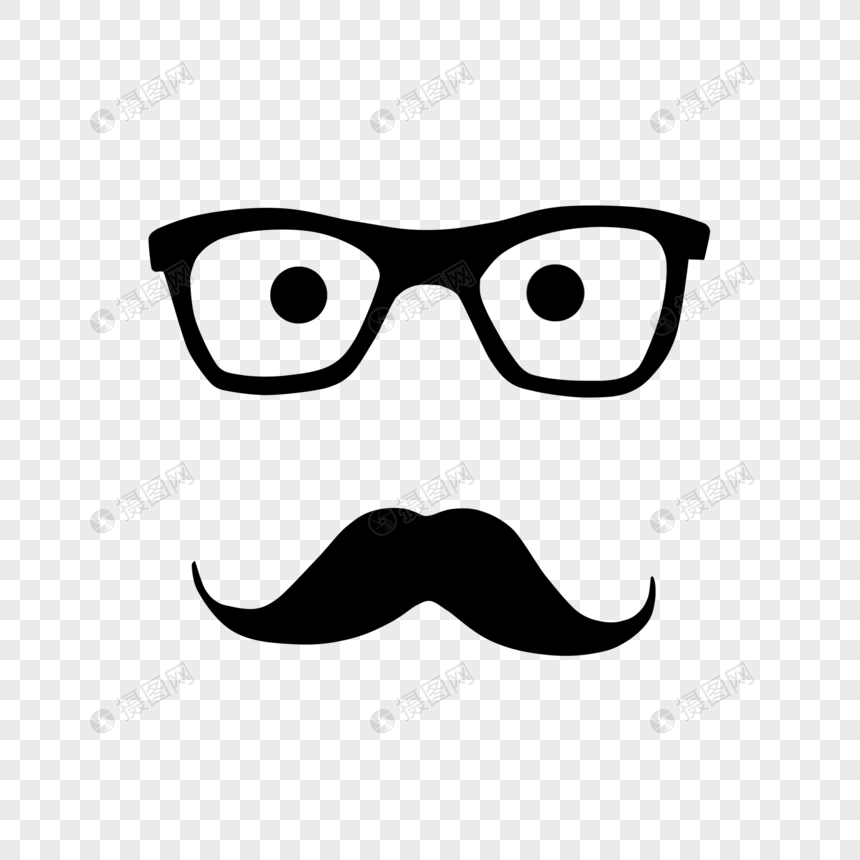 父亲节眼镜胡子元素元素素材下载 正版素材 摄图网