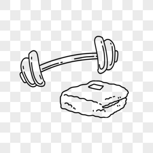 杠铃简笔画图片素材
