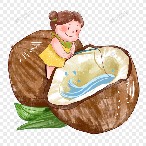 暑假夏日夏季椰子创意卡通图片