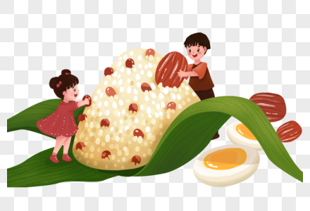 端午节吃粽子的孩子图片素材