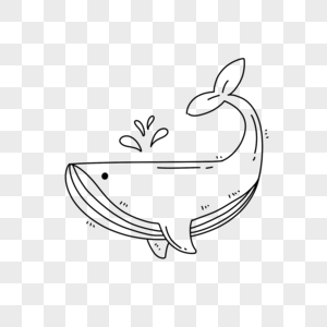鲸鱼简笔画手绘大鲸鱼高清图片