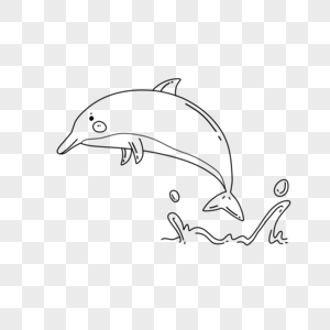 海豚简笔画图片