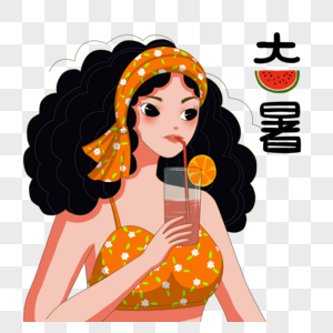 喝果汁的女孩图片