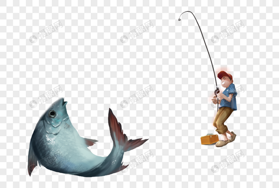 钓鱼的男孩图片