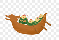 赛龙舟的粽子图片