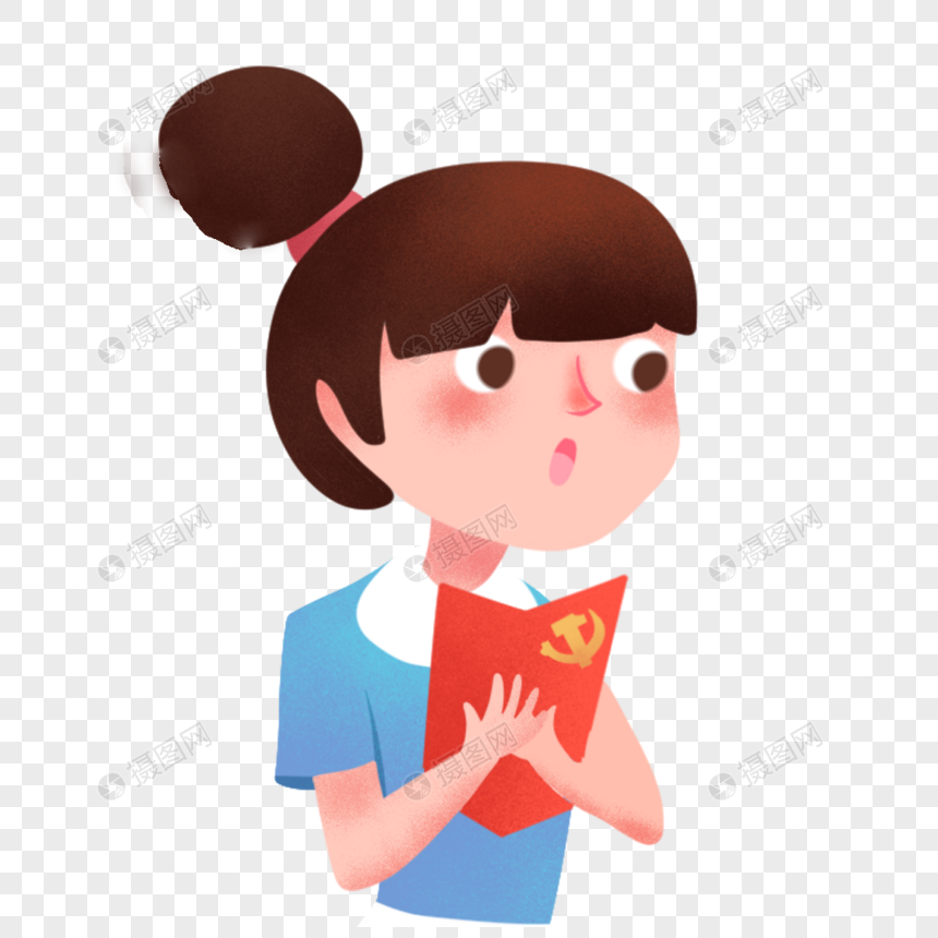 入党宣誓的女孩