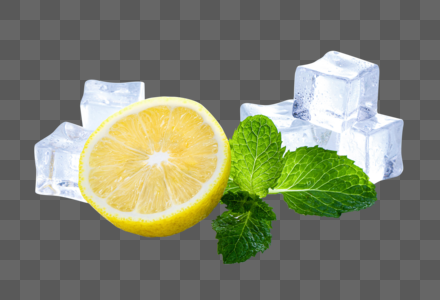 冰块柠檬图片