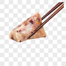筷子夹起粽子图片