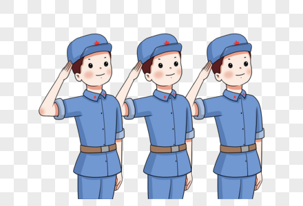 五四爱国建党敬礼的军人素材