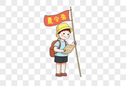 举着旗子看地图的小孩高清图片