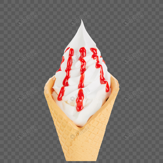 草莓冰淇淋甜筒图片