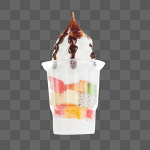 巧克力水果圣代冰淇淋图片