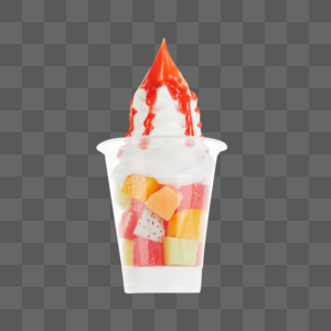 草莓口味圣代水果冰淇淋图片