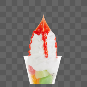 草莓口味圣代水果冰淇淋图片