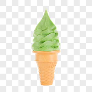 哈密瓜味奶油冰淇淋甜筒图片