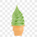 哈密瓜味奶油冰淇淋甜筒图片
