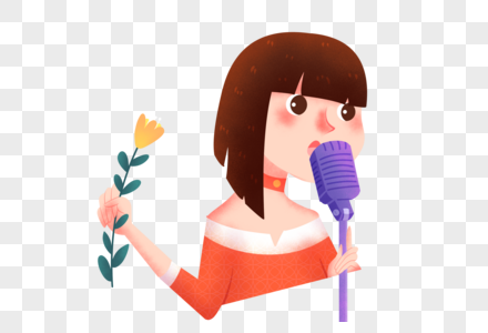 唱歌的女孩唱歌直播高清图片