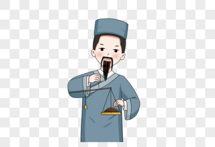 称药的中医卡通人物高清图片素材