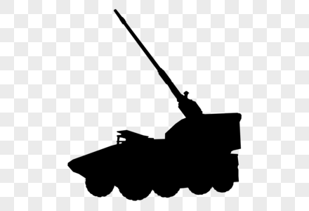 节能灯炮装甲高射炮剪影素材