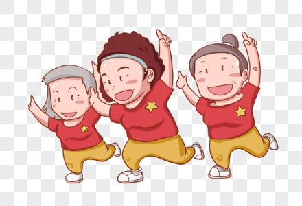 跳广场舞健康大妈,图片素材