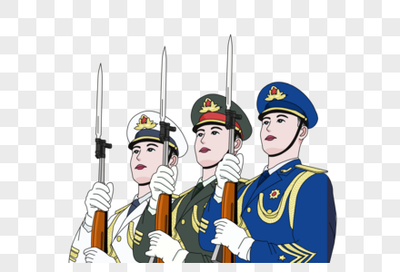 三军仪仗队军人图片