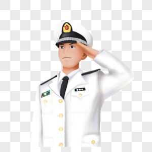 海军军人敬礼图片