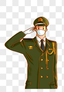 戴口罩的解放军图片素材