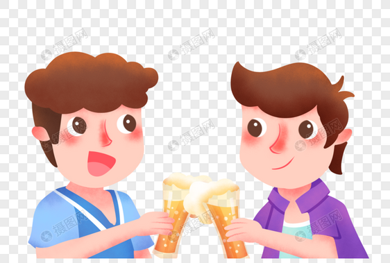 喝酒的两个人图片