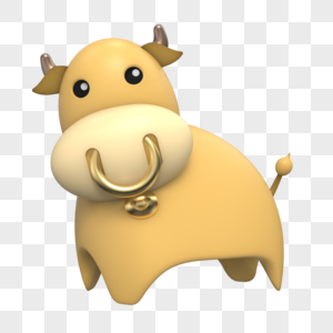 rhino建模卡通牛摆件图片素材