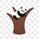 趴在树上休息的熊猫图片