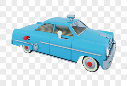 蓝色轿车蓝色老式汽车高清图片