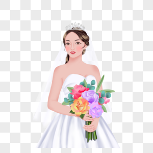 穿婚纱的新娘图片