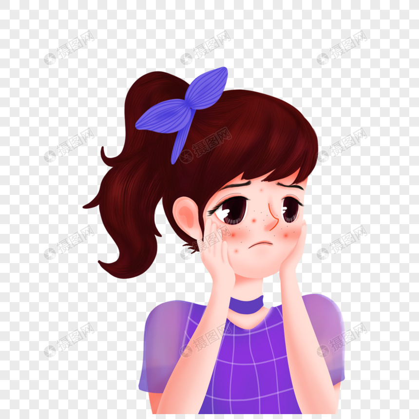 女生皮肤问题元素素材下载-正版素材401776757-摄图网