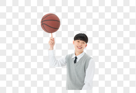 初中生男孩抱着篮球高清图片