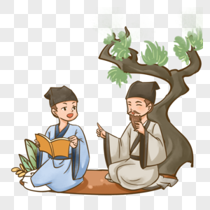 向梵高学生向老师请教知识素材