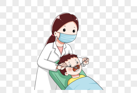 牙医给小孩看牙齿图片