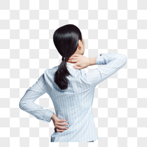商务女性白领肩颈疼痛特写高清图片
