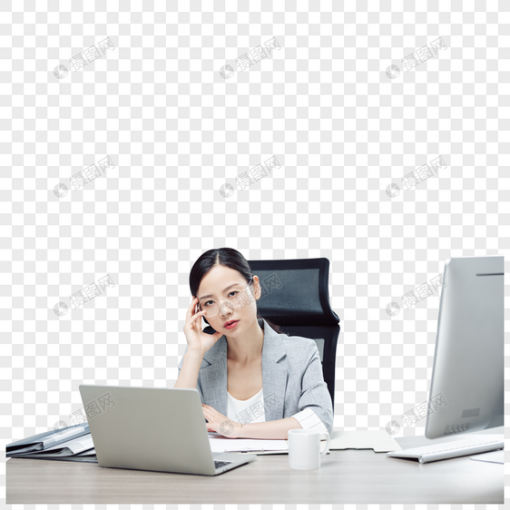 白领商务女性职场工作压力图片