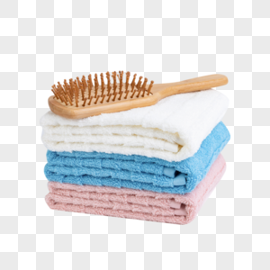 毛巾与梳子浴巾ps素材高清图片