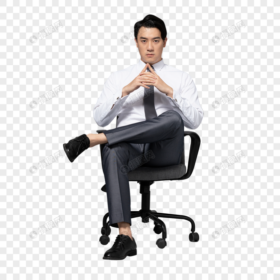 坐在椅子上的商务男性图片