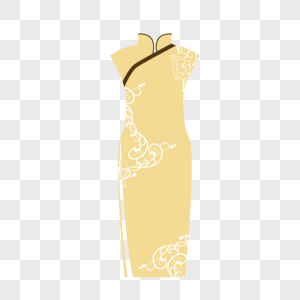 黄色旗袍图片