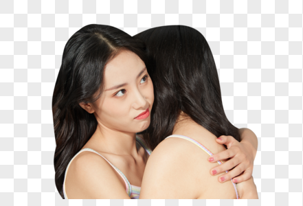 线中国闺蜜拥抱素材