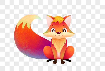 头顶枫叶的小狐狸图片
