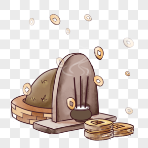 坟墓香烛纸钱图片素材