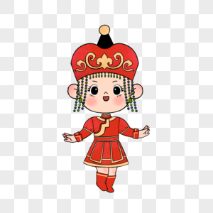 蒙古少女图片素材
