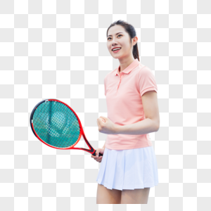 打网球的活力女性图片