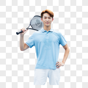 打网球的青年男性图片